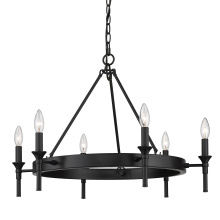 Golden 1020-6 BLK - Wry Lighting Edinburgh 6-light Chandelier in Matte Black
